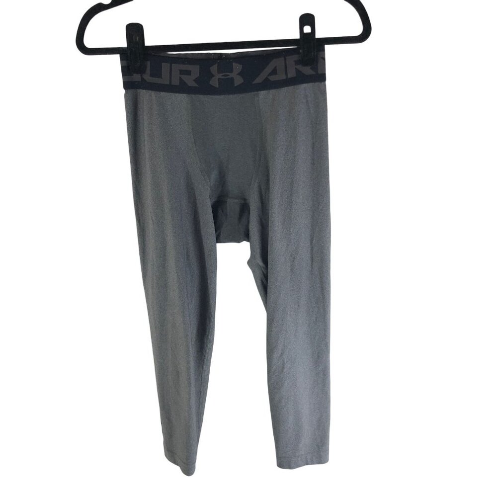 Under Armour Mens Compression 3/4 Leggings Gray Black Size S